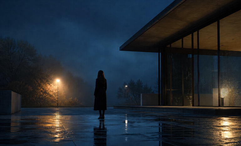 Professional cinematic color grading preview: Cinestill 800T, Blue Hour ยท City Exterior